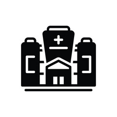 Black solid icon for hospital