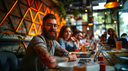 Obraz premium Diverse group of business professionals working together