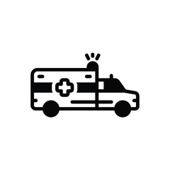 Black solid icon for ambulance