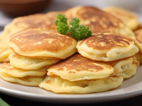 Cheese pancakes with butter