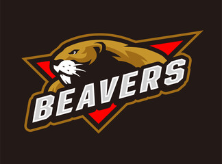 BEAVER MASCOT LOGO DESIGN TEMPLATE © Noviangraphic