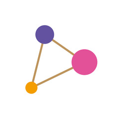 illustration triangle connection molecul flat icon vector design. Perfect for logo icon, logo brand, compony logo etc.
