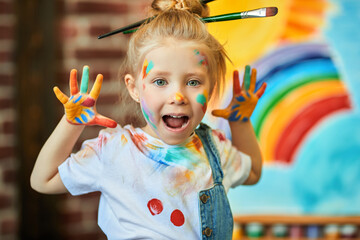 funny painted child