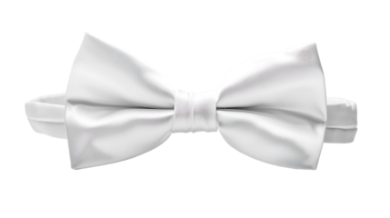 White bow tie isolated on transparent background