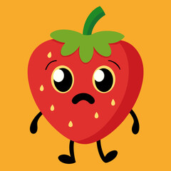             Strawberry cartoon vector illustration.
