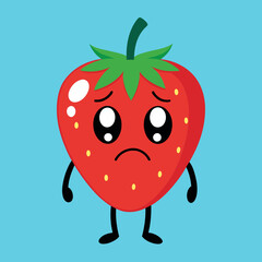             Strawberry cartoon vector illustration.
