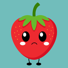             Strawberry cartoon vector illustration.
