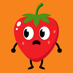             Strawberry cartoon vector illustration.
