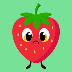             Strawberry cartoon vector illustration.
