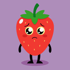             Strawberry cartoon vector illustration.

