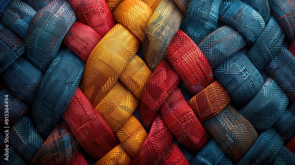 Poster detailed minimal pattern on a realistic fabric background