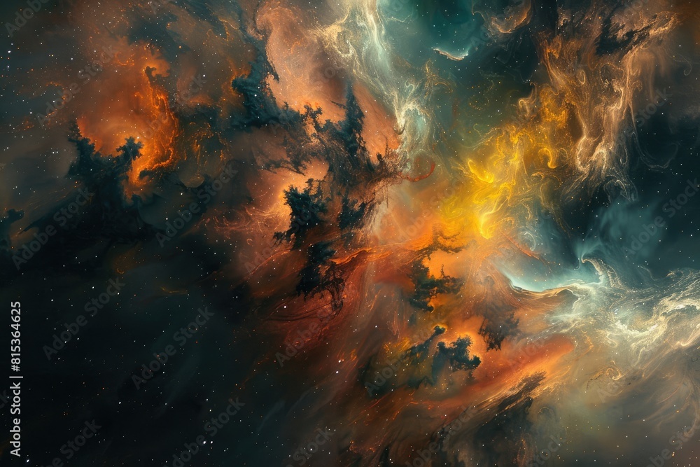 Canvas Prints nebula and galaxies in space. abstract cosmos background