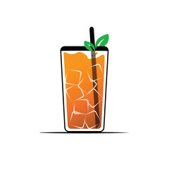Vector design of Colored iced tea that looks fresh. flat design style. suitable for advertising, pamphlets and other print or digital media. template design vector.
