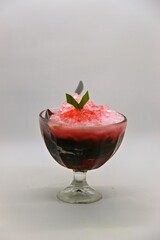 Grass jelly, also known as leaf jelly or herb jelly, is a jelly-like dessert originating from China. It is served chilled, with other toppings such as fruit, or in bubble tea or other drinks.