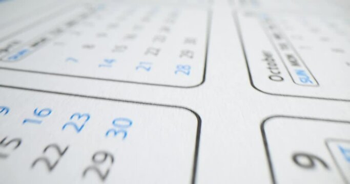 Detailed view of monthly calendar