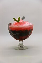 Grass jelly, also known as leaf jelly or herb jelly, is a jelly-like dessert originating from China. It is served chilled, with other toppings such as fruit, or in bubble tea or other drinks.