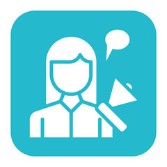 PR Specialist Female icon vector image. Can be used for Public Relations Agency.