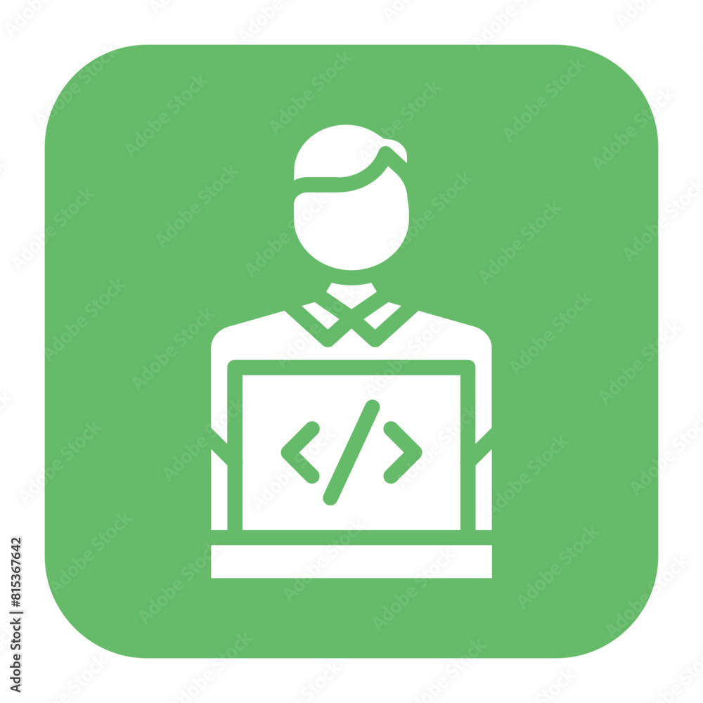 Poster game developer male icon vector image. can be used for game development.