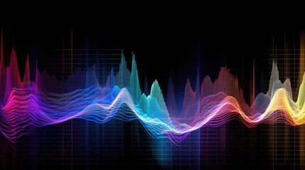 Fototapeta premium Abstract wavy background resembling a digital equalizer display