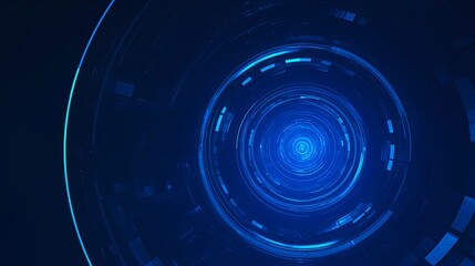 Digital technology blue and black spiral lines poster PPT background