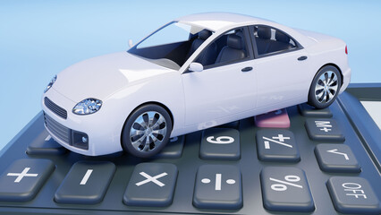 car purchase, insurance and tax payment, 3d illustration