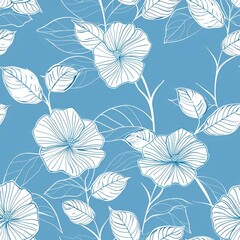 Seamless Sky Blue Spring Vibes Pattern 
