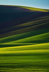 Obraz premium horizontal a landscape abstract, a minimalist background, meadow, texture. Generative AI.