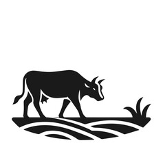 Your Beautiful cow logo set vector silhouette isolated on white background