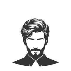 Beautiful men hairstyles vector silhouette isolated on white background