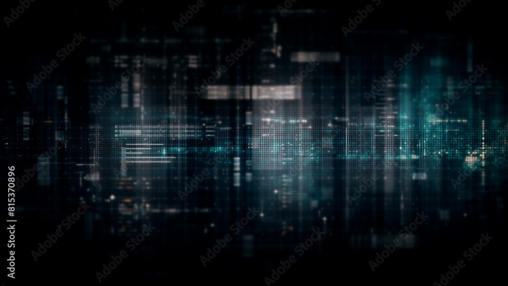 Aufkleber Futuristic metaverse, hi-tech digital data telemetry with encrypted numbers, display dynamic background for computer desktop screen display format