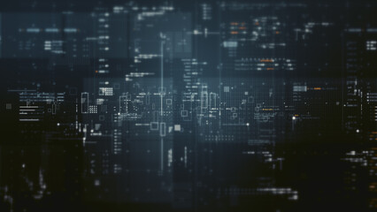Futuristic metaverse, hi-tech digital data telemetry with encrypted numbers, display dynamic...