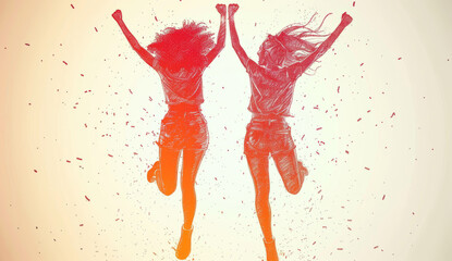 two female best friends,generative ai