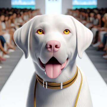 LABRADOR ALBINO EN PAZARELLA DE MIAMI, PARA CUADROS GRANES PARA PONER EN LA PARED DE TU SALA.