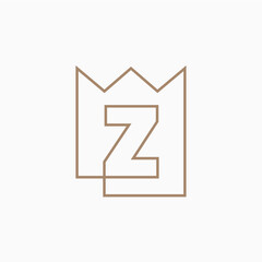 z Letter King Crown Logo Vector Icon Illustration
