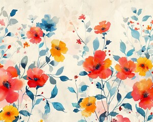 An abstract watercolor wallpaper with a blend of colorful waves and serene, fluid elements Generative AI