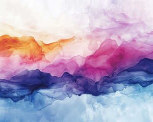 An abstract watercolor wallpaper with bold, colorful strokes and splashes, incorporating geometric elements in the background Generative AI