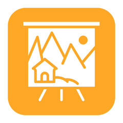 Canvas icon vector image. Can be used for Museum.