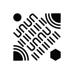 Black solid icon for design