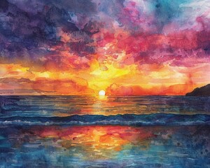 An artistic watercolor rendition of a flower garden, bursting with colorful blooms and delicate background elements Generative AI