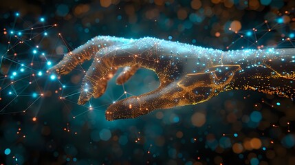 The Intersection of Humanity and the Virtual Realm: Hand and Digital Network