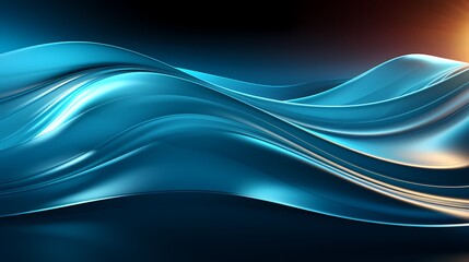 Obraz premium Digital technology futuristic blue wave light poster PPT background