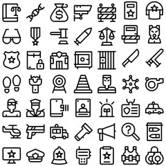 Vector of Police Icon Set. Perfect for user interface, new application
