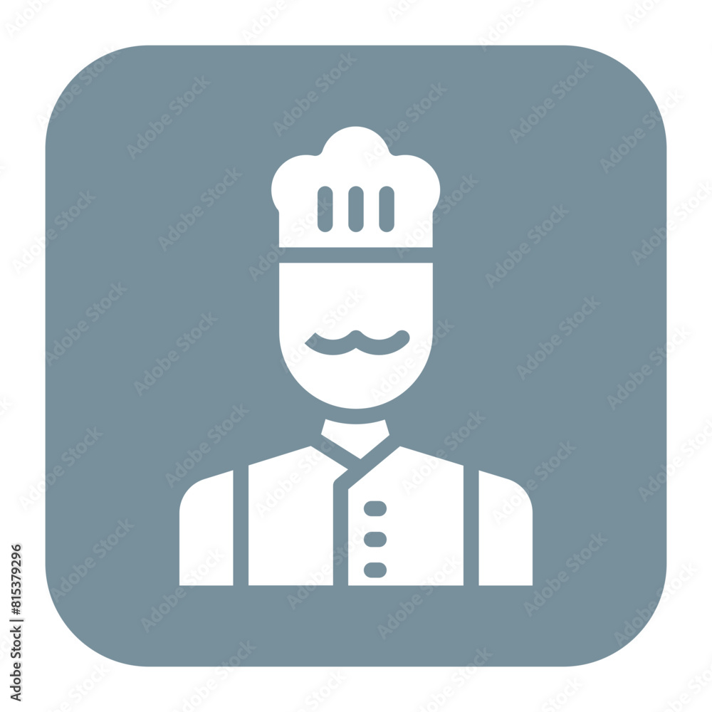Poster chef icon vector image. can be used for cleaning and dusting.