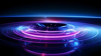 Obraz premium Digital technology blue and purple rotating disk poster PPT background