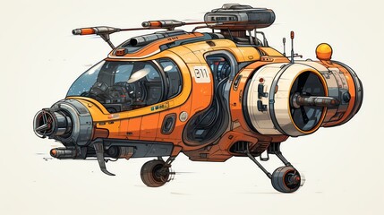 Sci-fi spaceship concept art, detailed, 4k