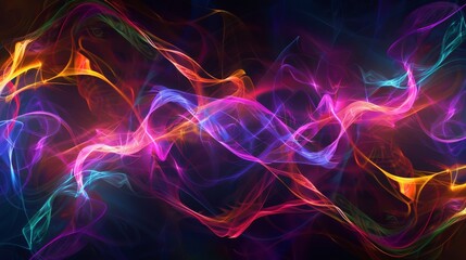 Abstract glowing neon wave geometric shape technology background