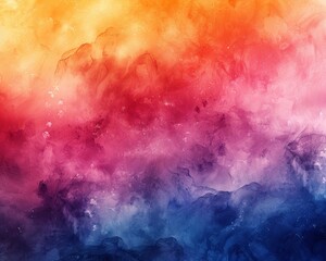 Fototapeta premium An abstract watercolor background with fluid, colorful layers and elements suggesting a dreamlike landscape
