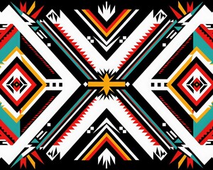 Linear graphic ethnic Mexican national pattern. Traditional Aztec Print. Day of the Dead, Cinco de Mayo, Latin American Heritage Month. Bright ethnic Latin American, Mexican background.