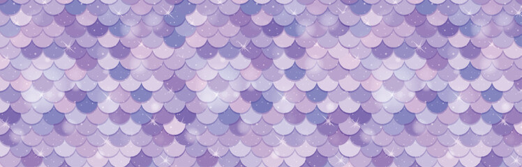 Seamless fish scale pattern in purple hues