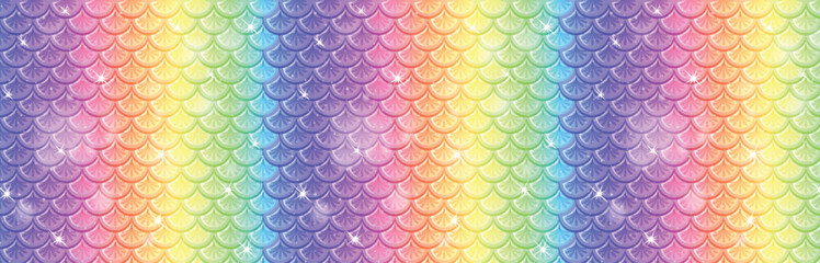 Vibrant, rainbow-colored mermaid scale pattern © GraphicsRF